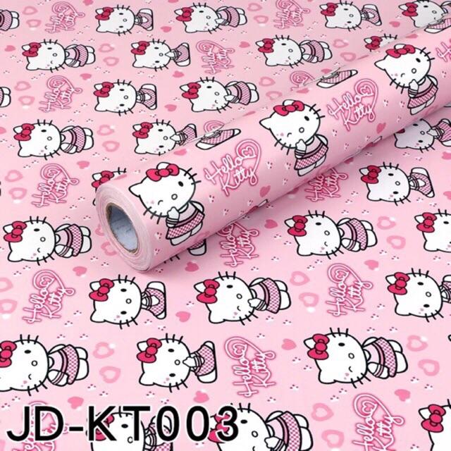 Giấy dán tường helo kitty các mẫu sẵn keo cuộn dài 10m khổ rộng 45cm