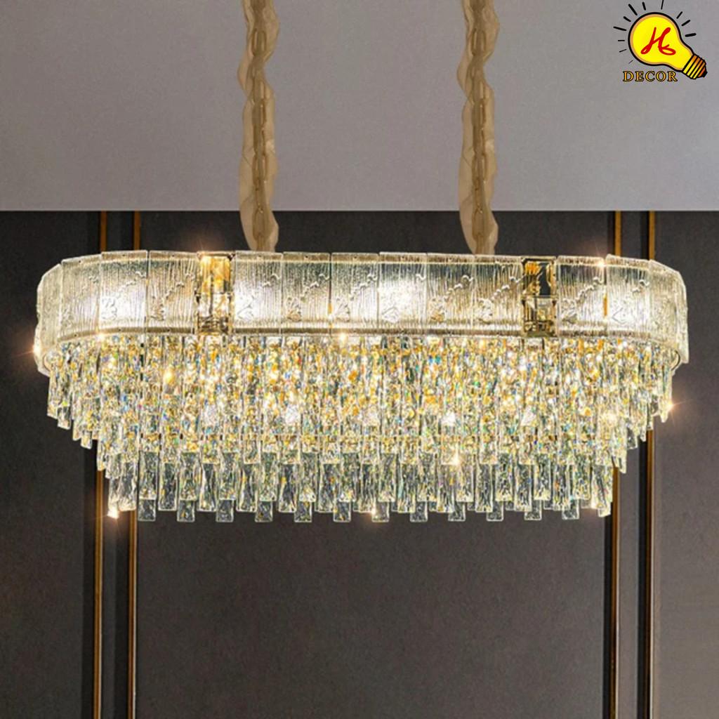 Đèn thả pha lê bàn ăn phòng khách HQ - mã PLT0156 - thiết kế hiện đại, ánh sáng 3 màu dịu nhẹ, tiết kiệm điện HQ DECOR (HÀNG NHẬP KHẨU)