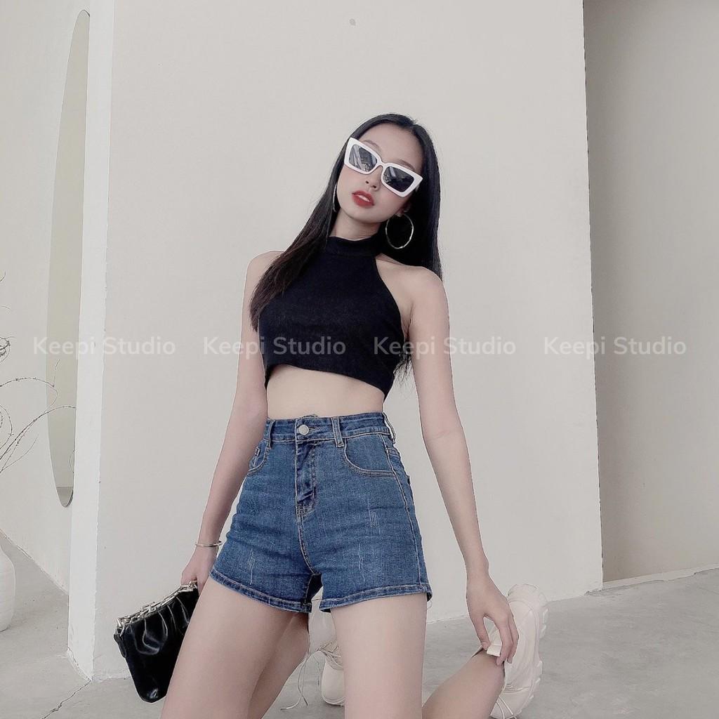 Quần Short Jean Nữ Xanh Lưng Cao Nâng Mông Siêu Chất Hàng Cao Cấp Quần Short Bò Nữ ẢNH THẬT100