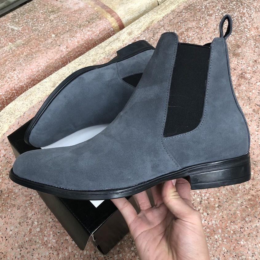 Giày cao cổ nam - Giày Boot Nam - Chelsea Boots Da Bóng