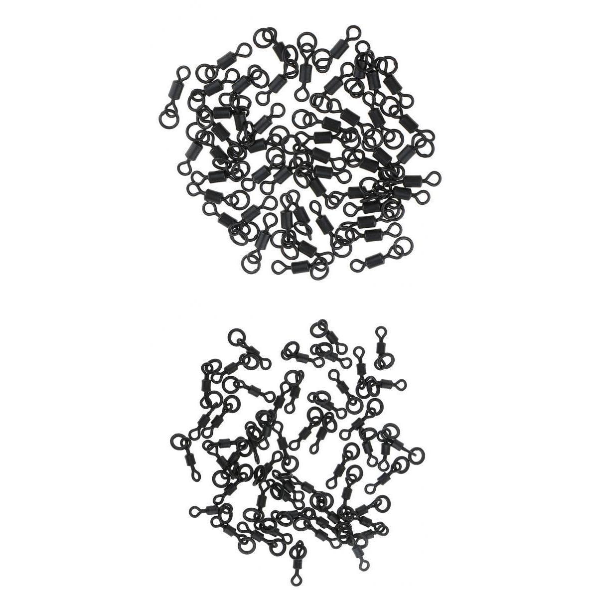 100Pcs Flexible Fishing Rolling Swivels Hook Line Connector for Carp Fishing Terminal Tackle