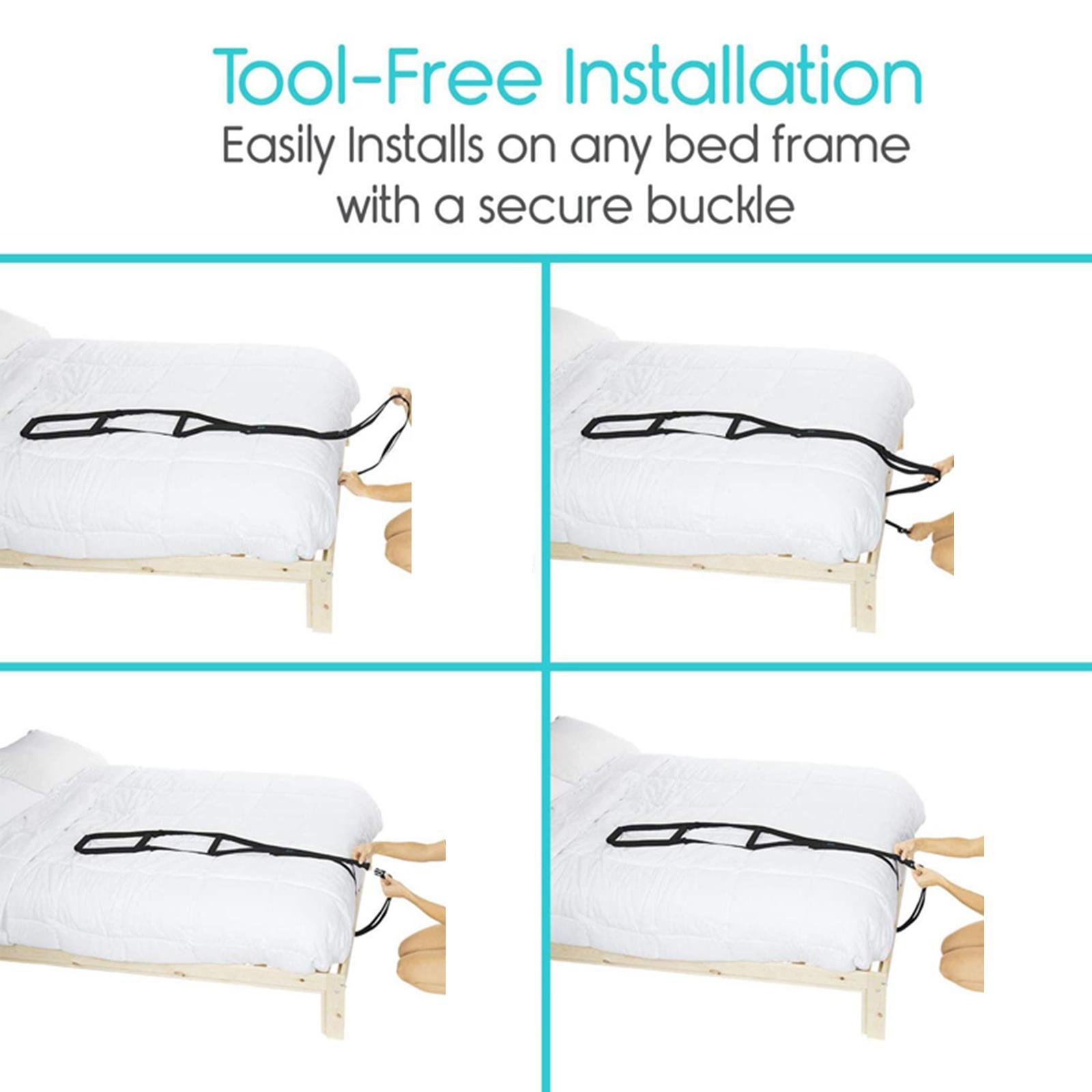 Bed Ladder Assist Strap with 3 Hand Grip Sit up Hoist Pull Elderly
