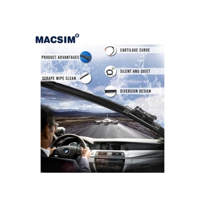 Combo cần gạt nước mưa ô tô Nano Silicon Macsim cho xe Ford Transit 2017
