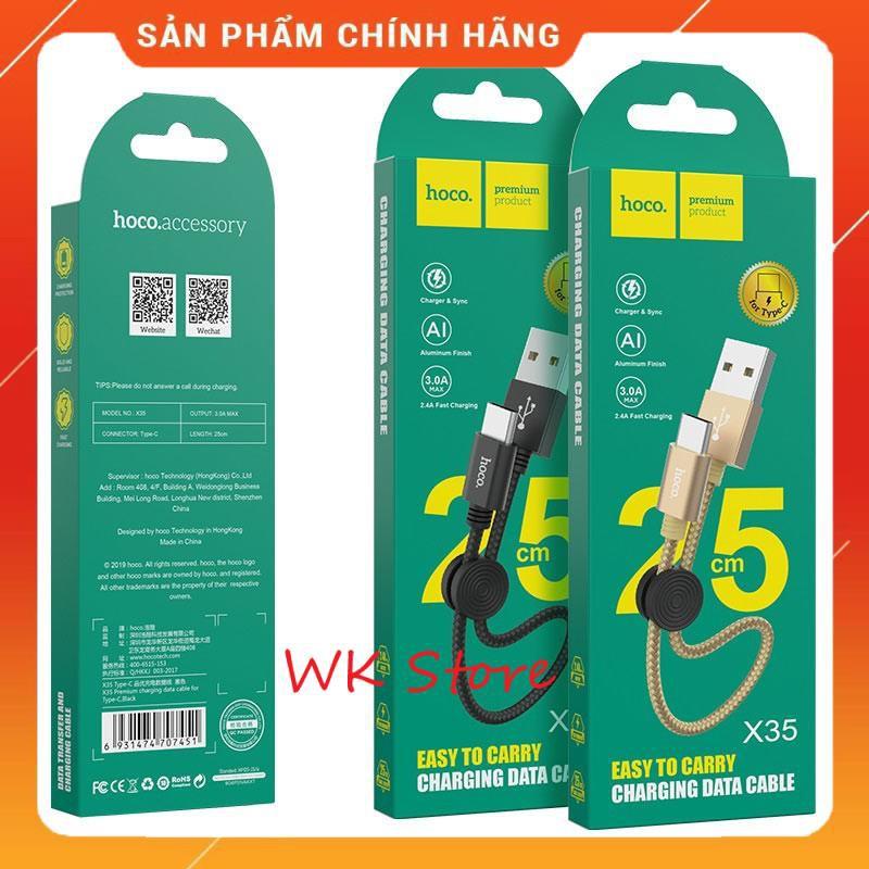 Cáp sạc nhanh 25cm Hoco X35 (iphone,Type C,Micro) - Hàng chính hãng