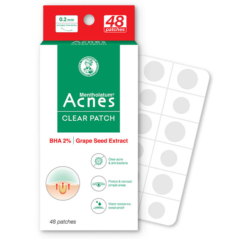 Miếng dán mụn giúp giảm mụn sưng viêm Acnes Clear Patch (48 Miếng)