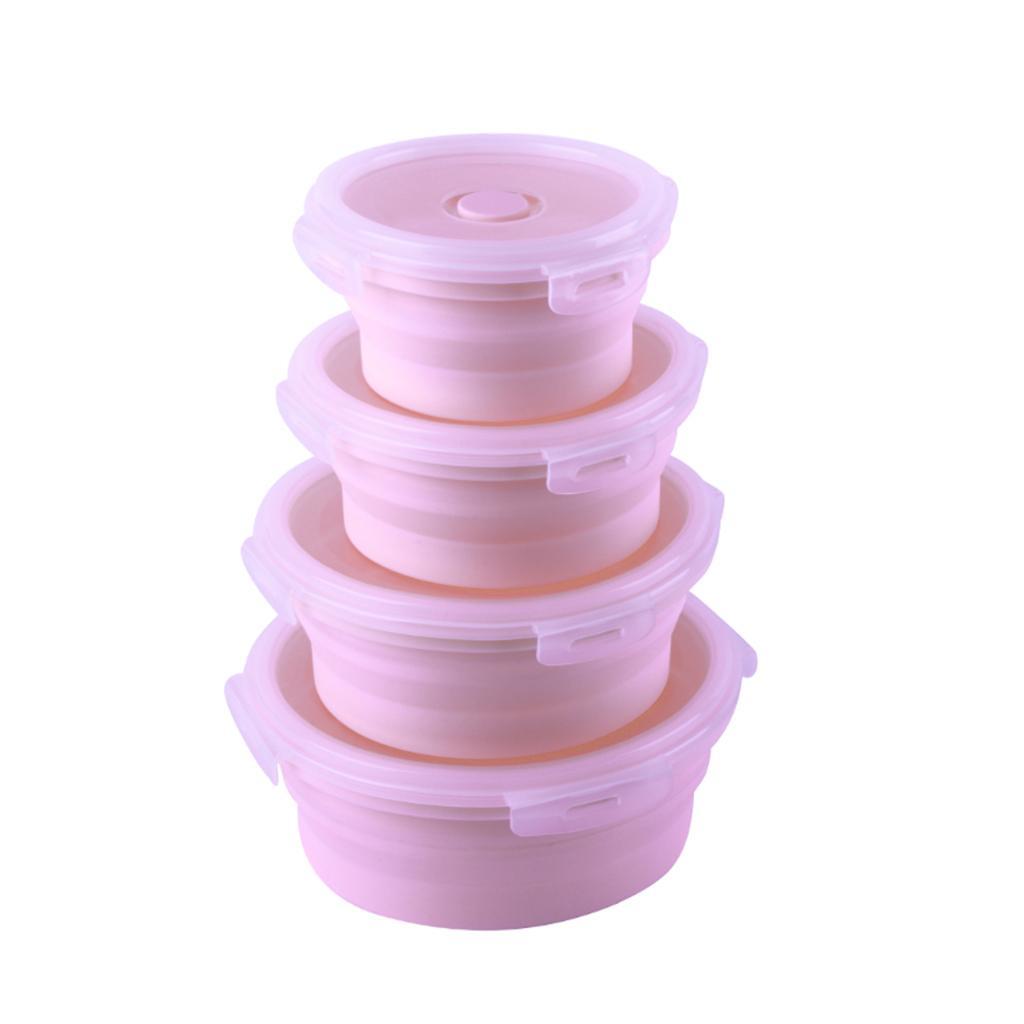Round Food Container Storage Collapsible Camping Bowl Microwave Refrigerator 1