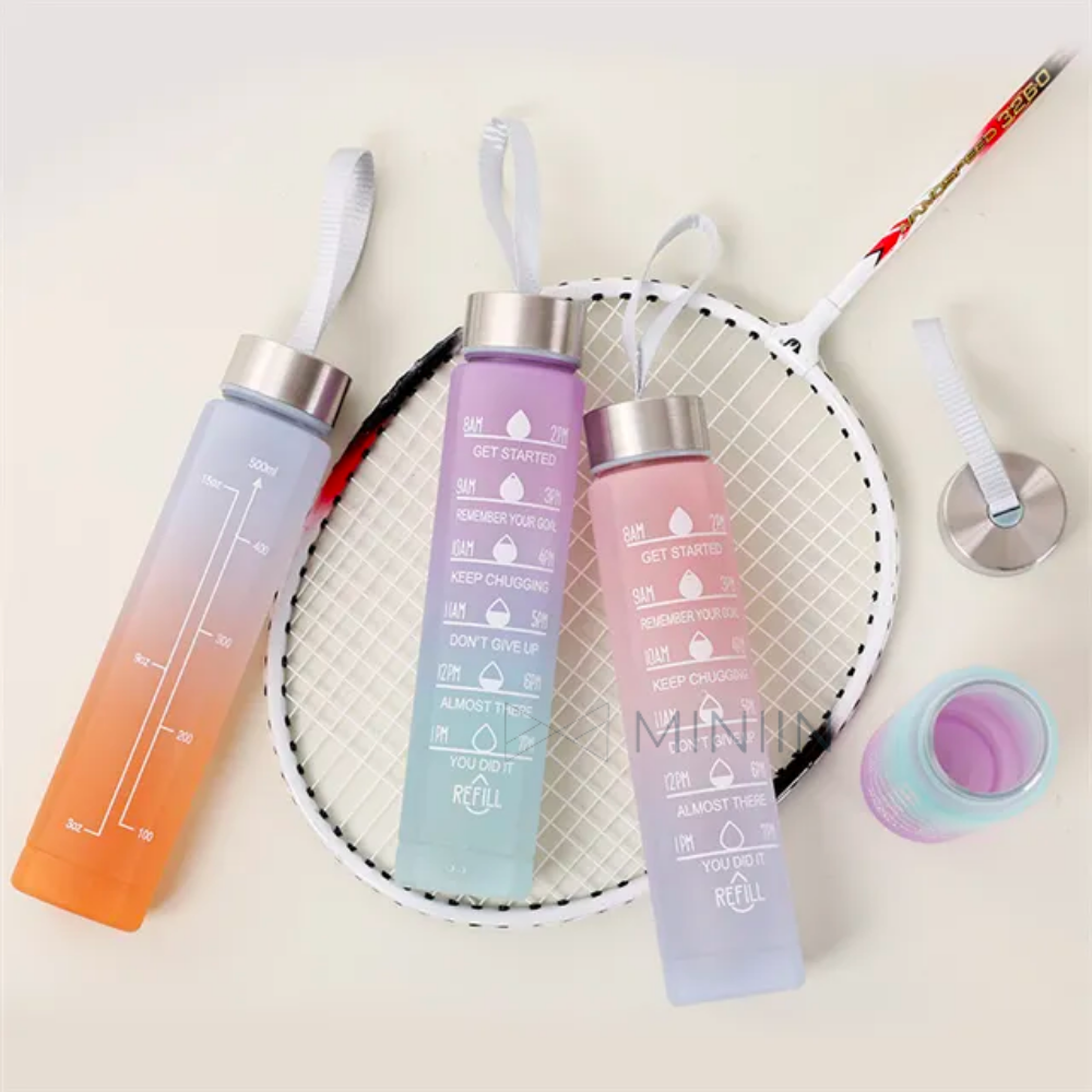 COMBO 3 Bình Nước Chia Vạch Nhắc Uống Nước Cute Sức Chứa Lớn Thể Thao - Chai Nước Bình Nam Nữ Dễ Thương Cốc Uống Nước Dễ Thương 2000Ml + 900Ml + 500Ml - HÀNG CHÍNH HÃNG MINIIN