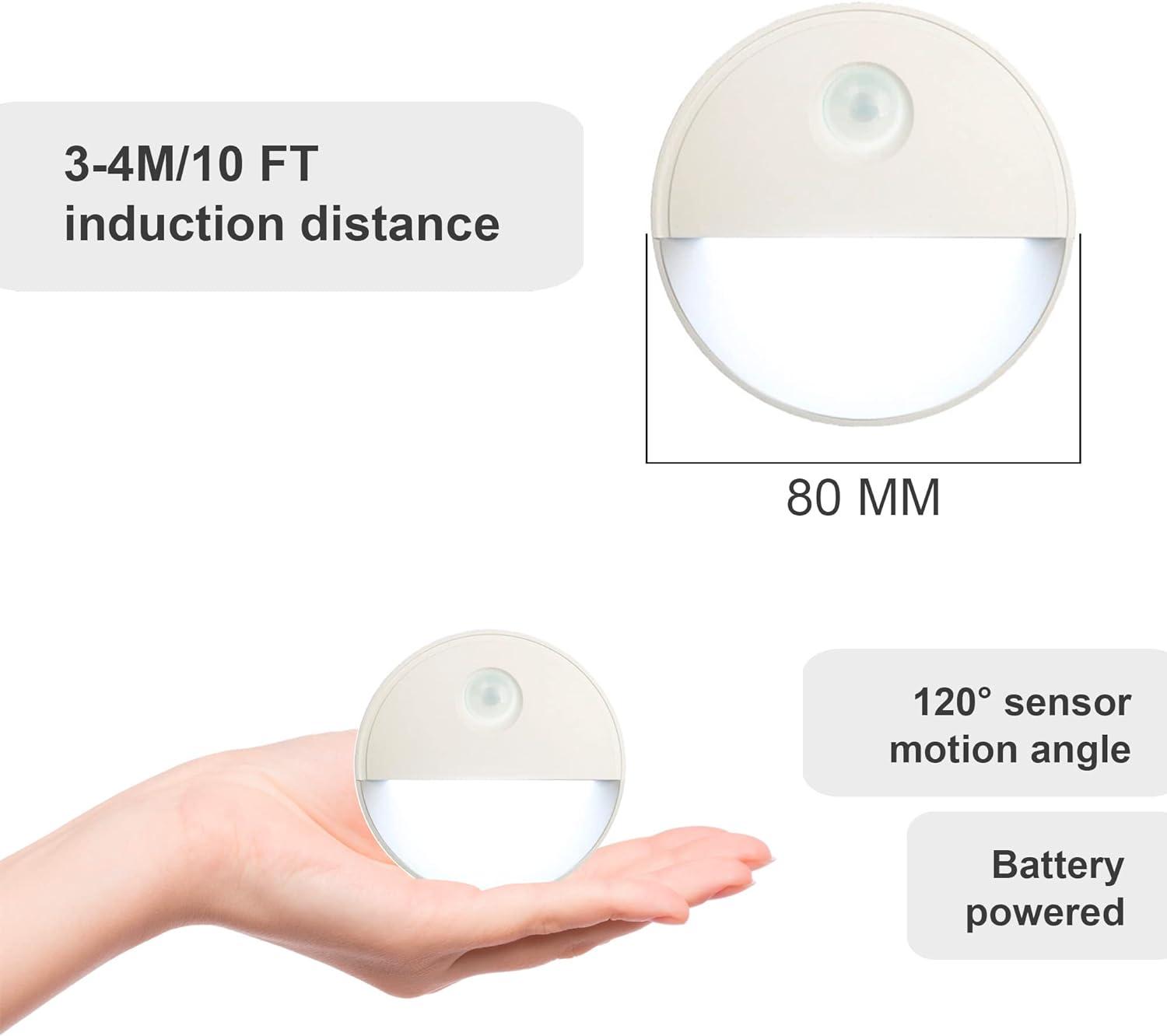 Đèn ngủ LED, Đèn cảm biến chuyển động trong nhà, Đèn LED kết dính không dây, Hoạt động bằng pin, Hoàn hảo cho nhà bếp LED, tủ, phòng tắm, Đèn LED cảm biến chuyển động cầu thang