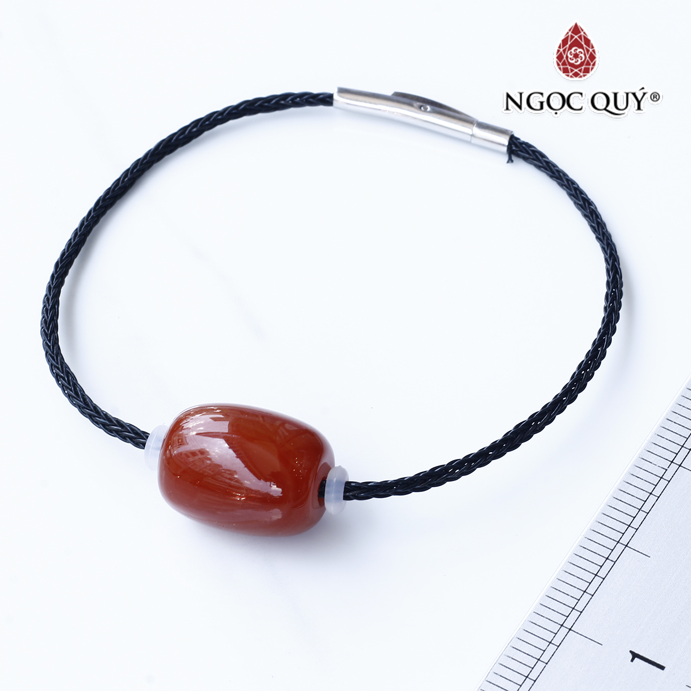 Vòng dây thép đá mã não đỏ mệnh hỏa, thổ - Ngọc Qúy Gemstones
