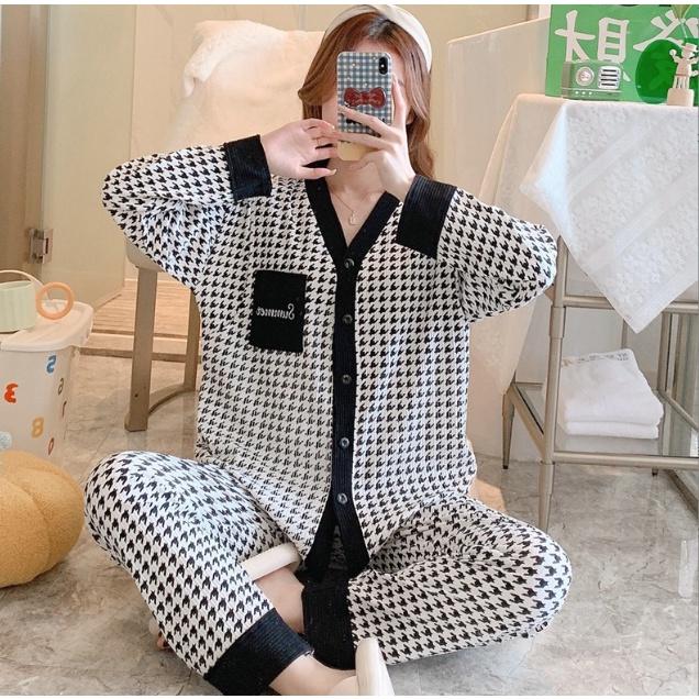 Bộ pyjama bầu mặc nhà thanh lịch BD205