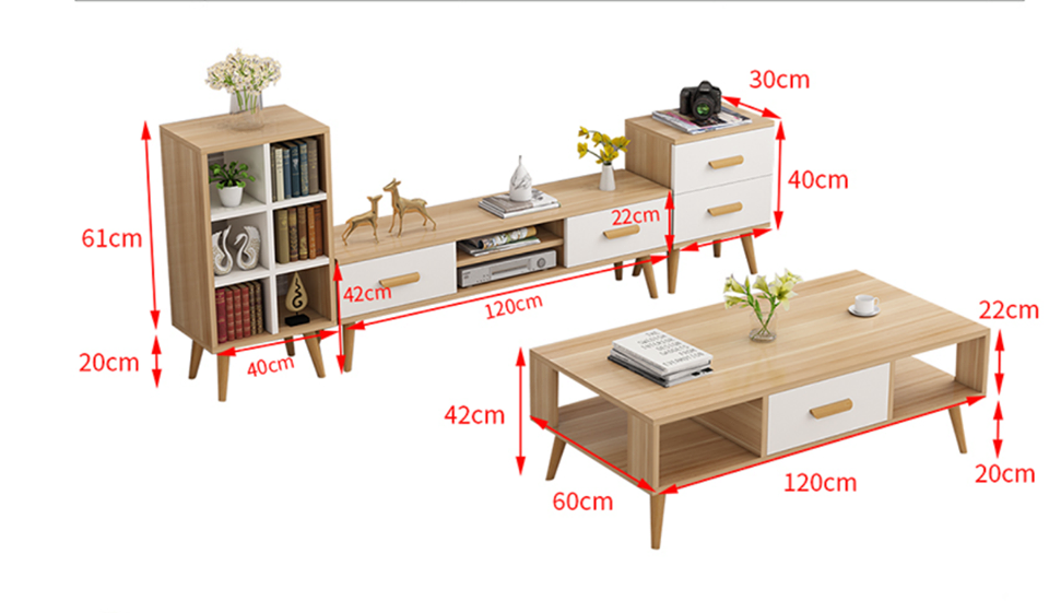BỘ KỆ SÀN - BÀN TRÀ PHONG CÁCH BẮC ÂU