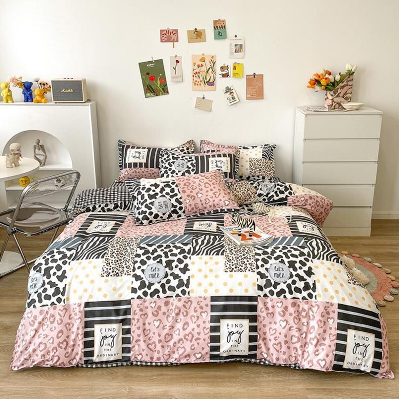 Bộ chăn ga gối coton poly cao cấp mẫu họa tiết xinh xinh