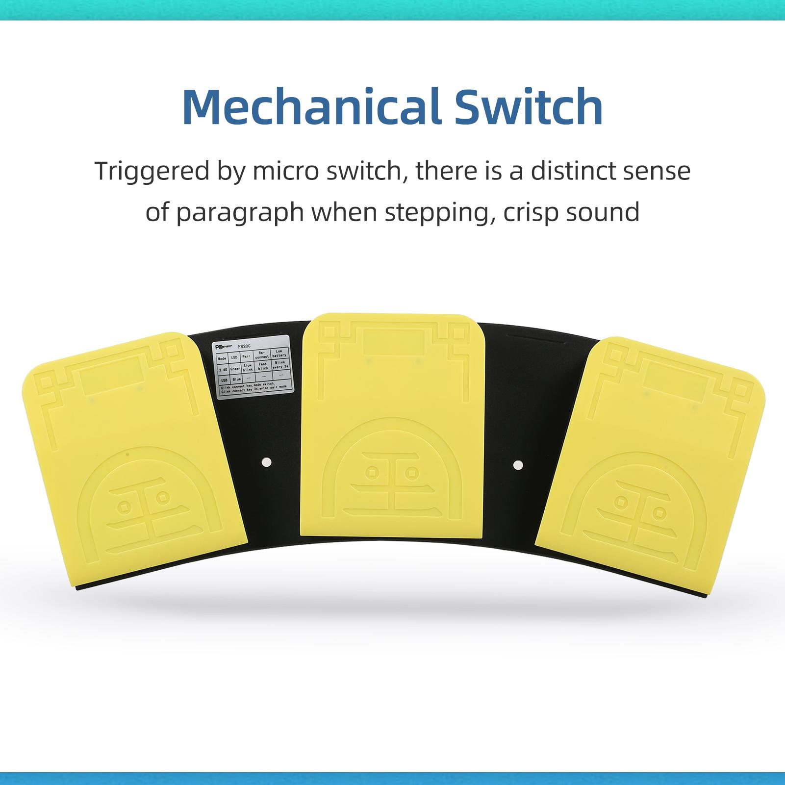 FS20G Triple Foot Switch Multifunctional Customized Foot Pedal USB+2.4G Dual-mode Connection Mechanical Switch Wide Application