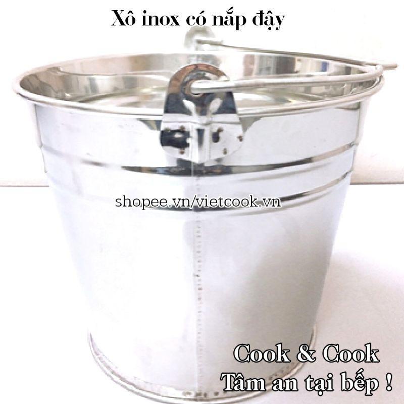 Xô inox size 18, 20, 25, 27, 30 có nắp, Xô inox 3, 5, 10, 15, 20 lít có nắp đậy