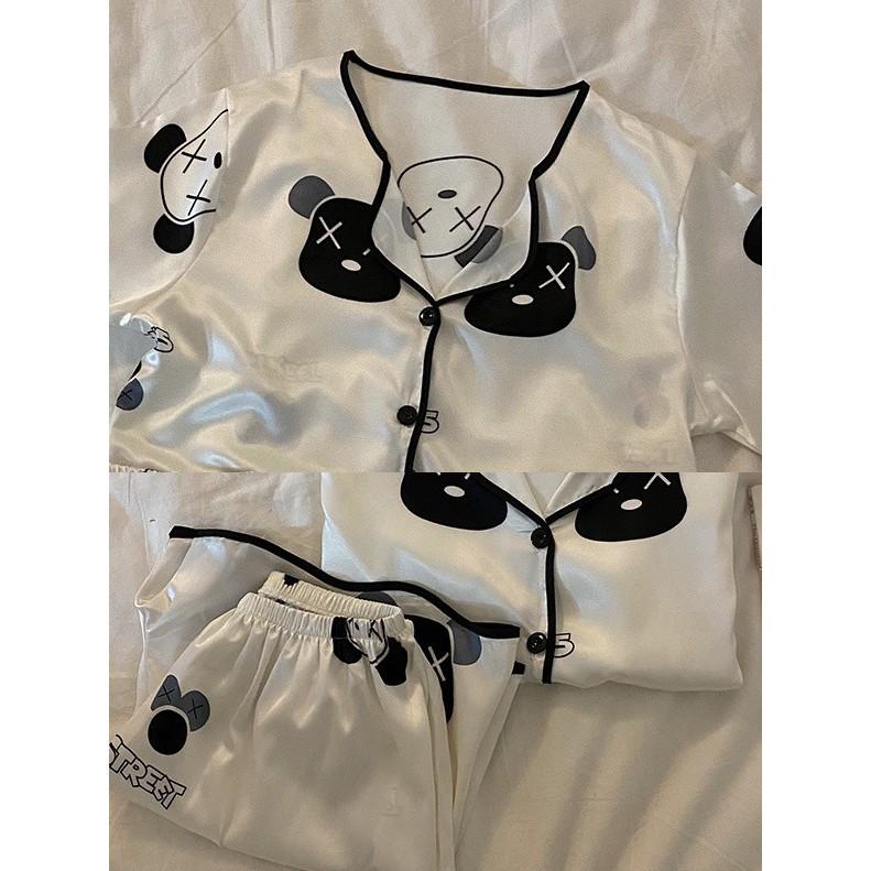 Pijama - Đồ Bộ Ngủ Nữ Cộc Nhiều Màu Vải Lụa Viền Đen Họa Tiết mã CCLP09