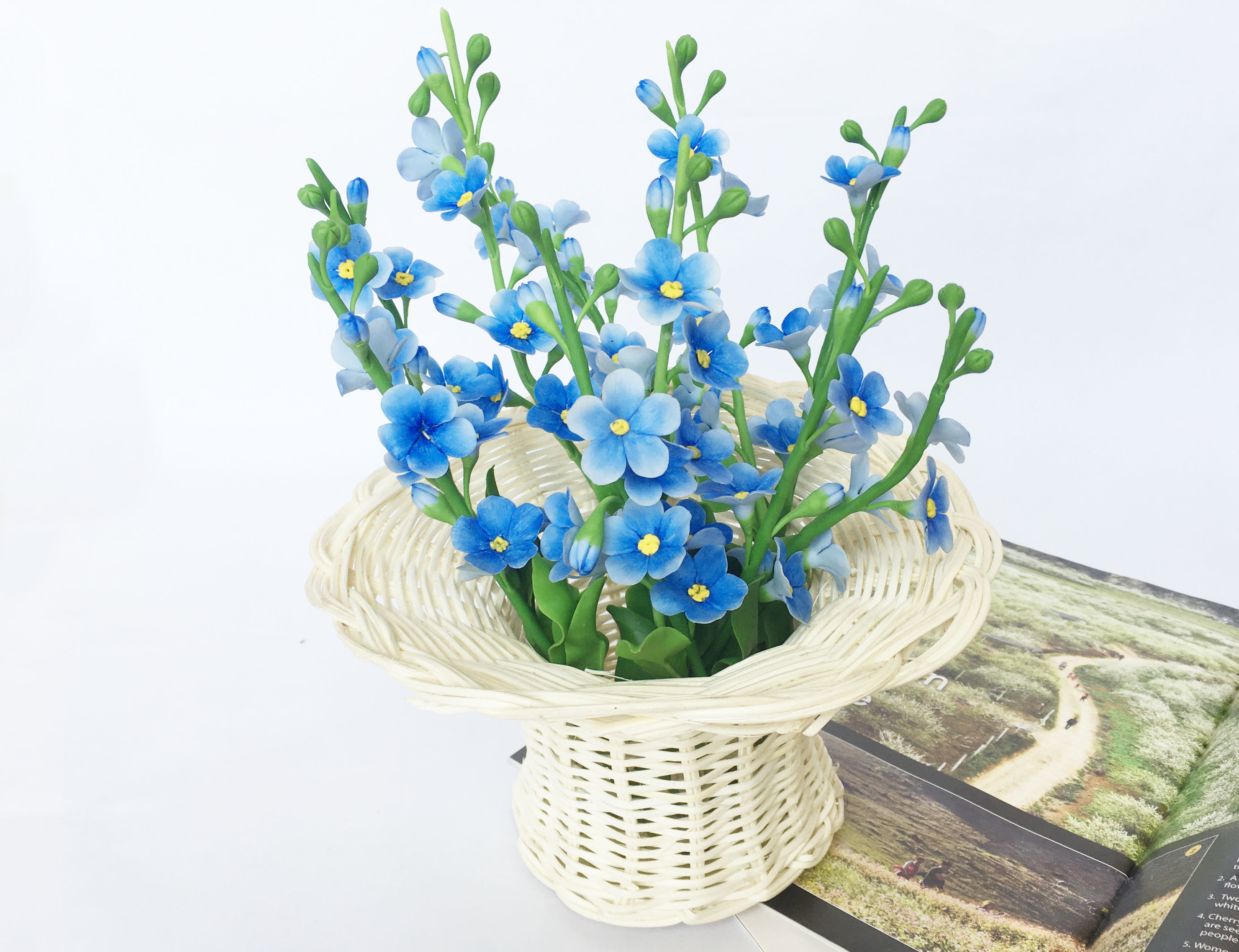 Lẵng hoa mây giỏ đan bằng mây tự nhiên KT M23xĐ13xC12cm  cắm hoa, decor, trang trí bằng mây