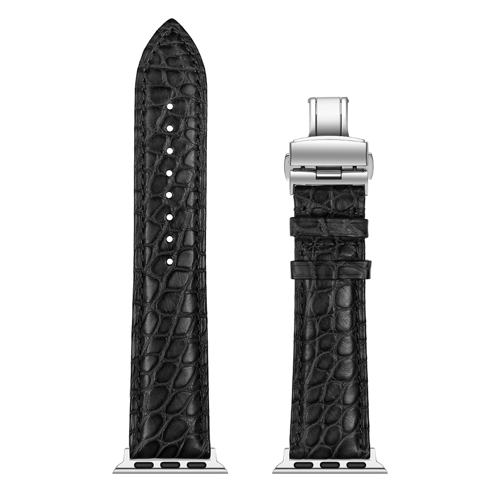 Dây Da Cá Sấu France Khóa Bướm Chống Gãy dành cho Apple Watch 42/44/45/49mm
