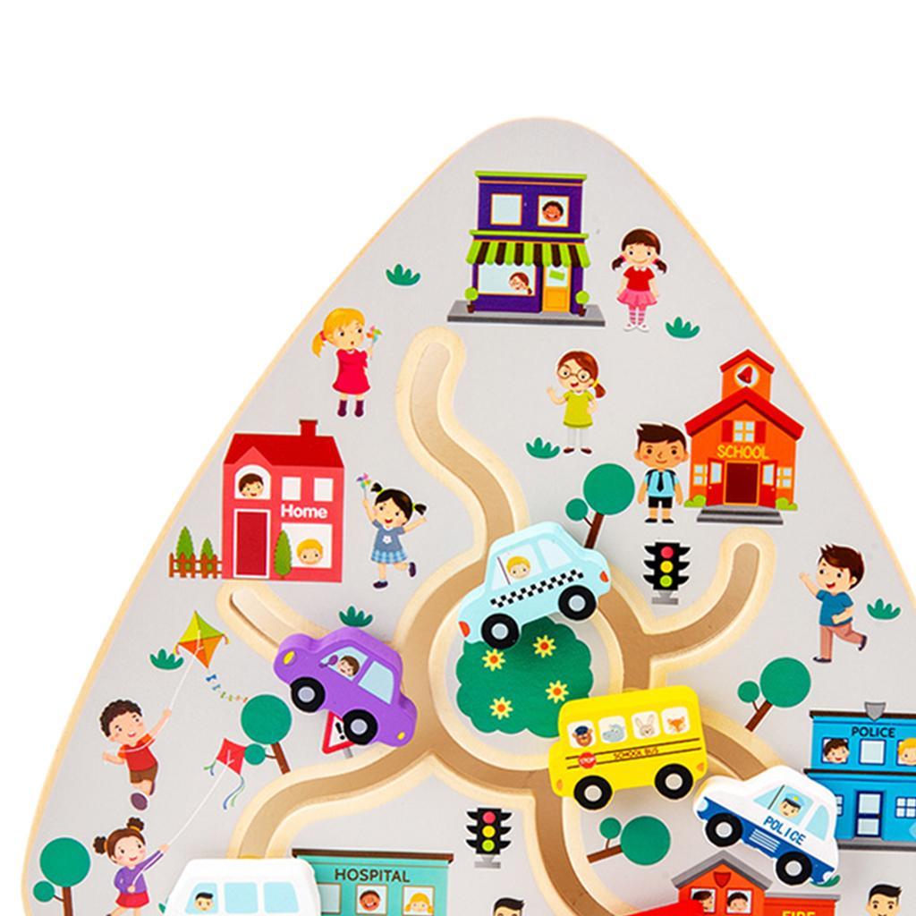 Kids Wooden Maze Game Math Recognition Travel Toy for Toddler
