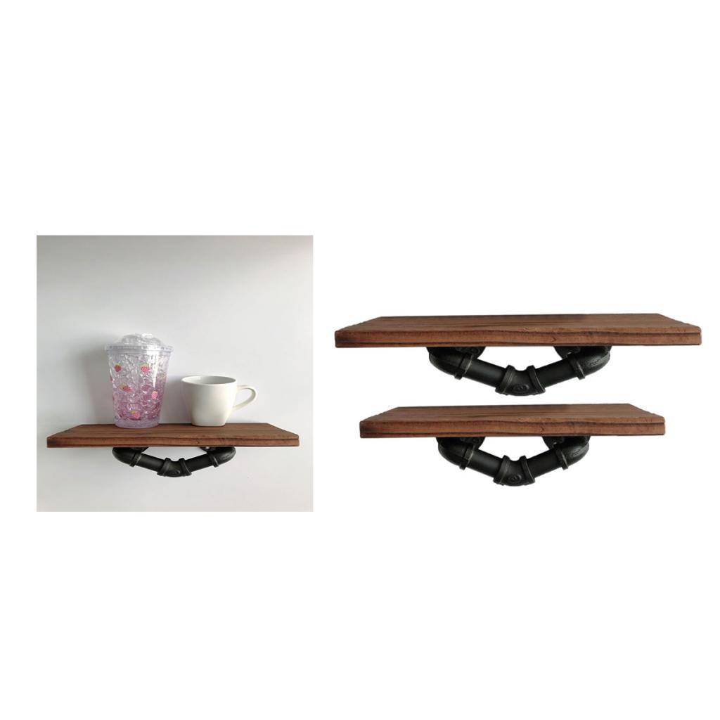 2x Nordic Display Wall Hanging Shelf Floating Shelves Wooden Wall Shelf