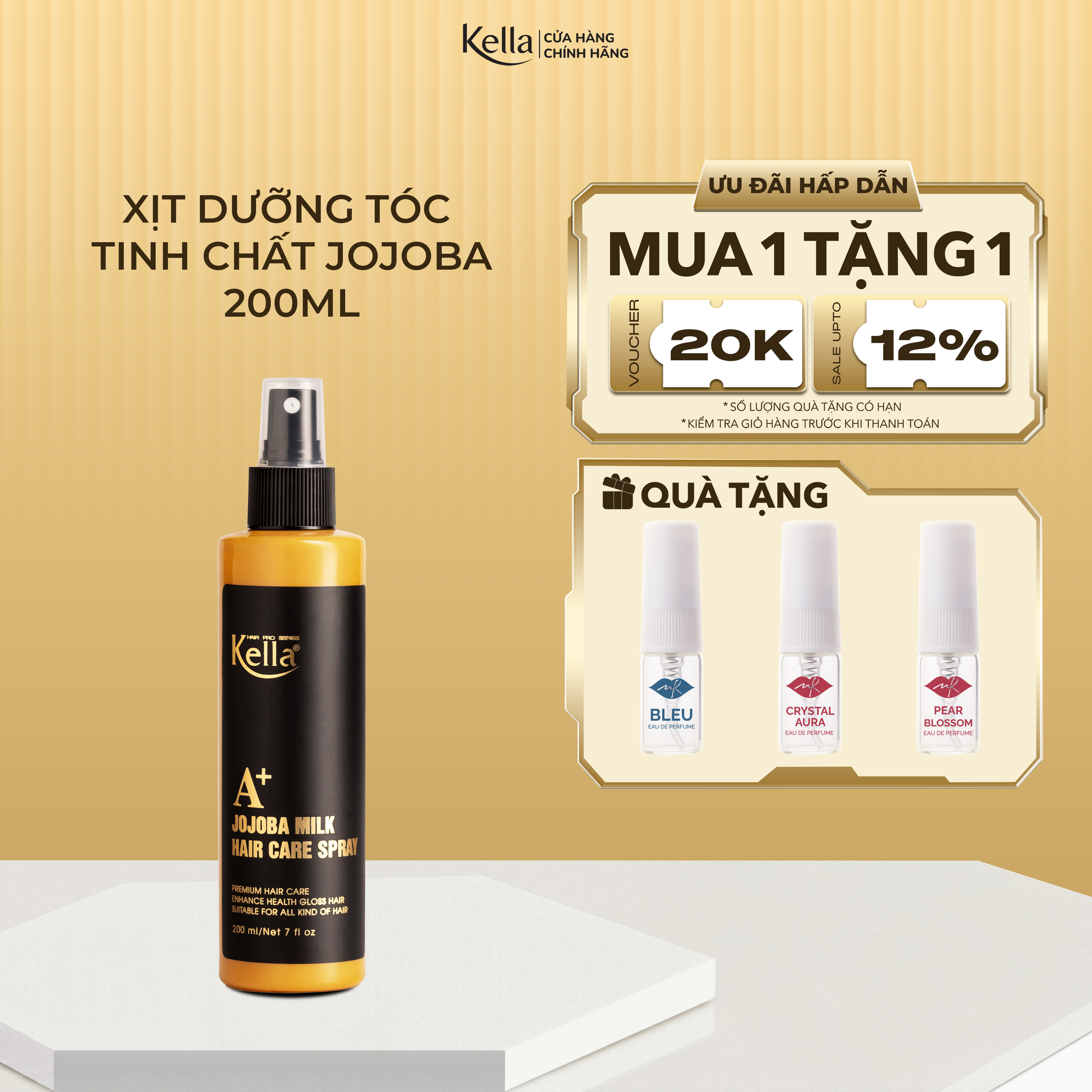 Sữa dưỡng tóc Kella Jojoba Milk Premium A+ (Chai 200ml)