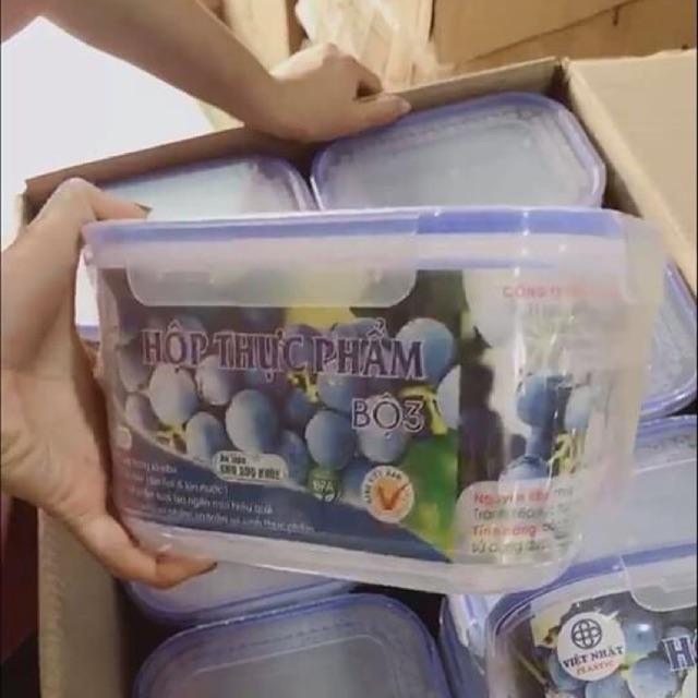 Set 3 hộp nhựa đựng thực phẩm hàng việt nam