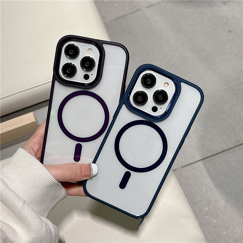 Ốp lưng case điện thoại phối kim loại hỗ trợ sạc không dây cho lph 13 14 pro promax plus KOLEAD IP006 - HÀNG CHÍNH HÃNG