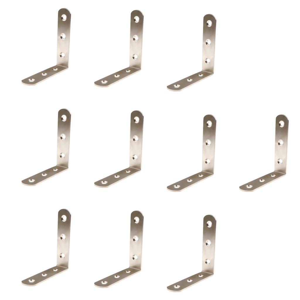 10pcs Corner Brace L Bracket Corner Bracket , Right Angle Brace Brackets Fastener, Stainless Steel, 20/25/30/40/50/65/85/100/125mm