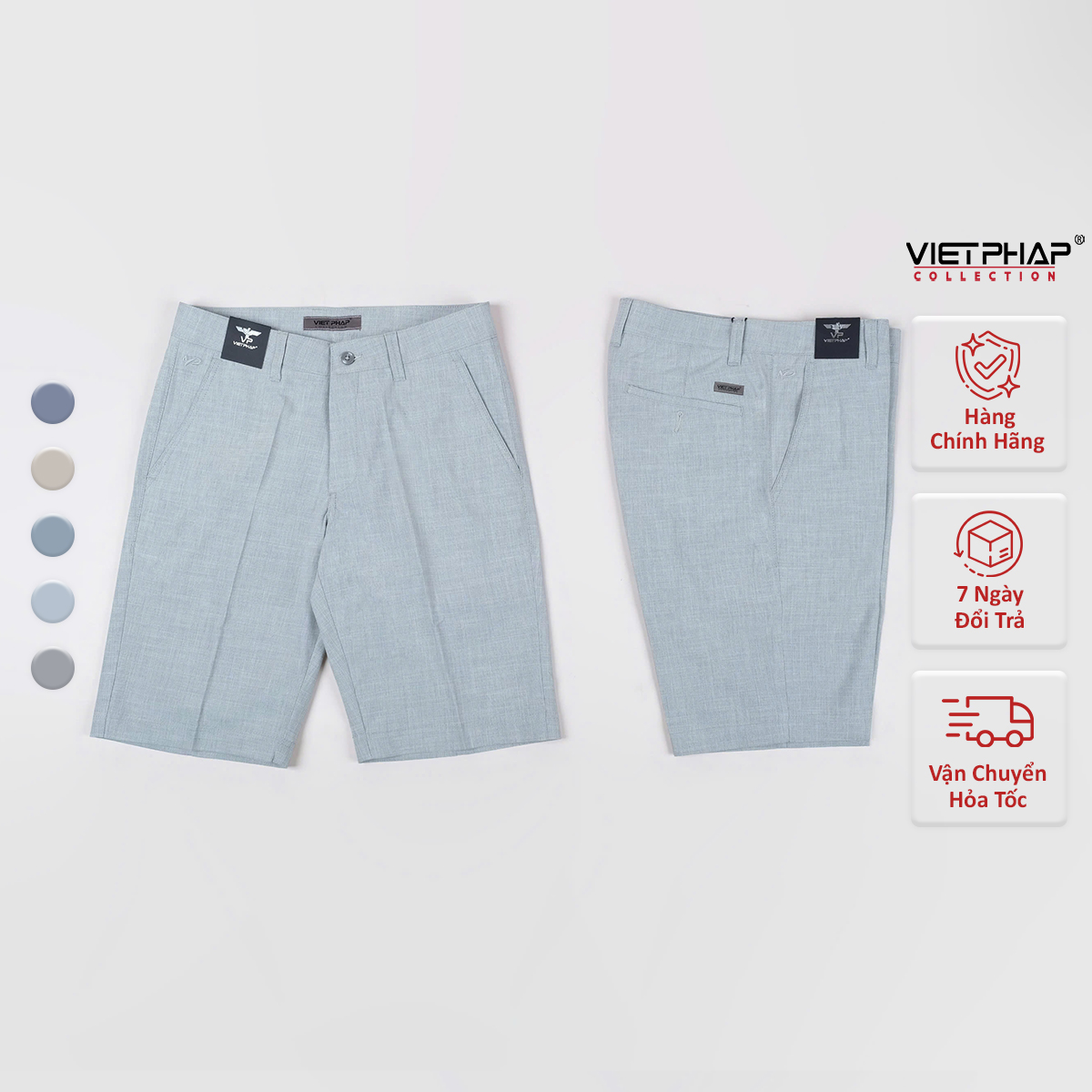 Quần Short Tây Nam VIỆT PHÁP Form suông Chất liệu Cao Cấp Chống Nhăn, Độ Bền Cao 1701