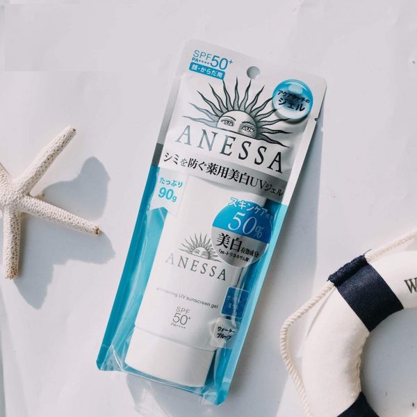 Gel chống nắng Anessa SPF 50+ PA++++ 90g tặng mặt nạ giấy nén Miniso