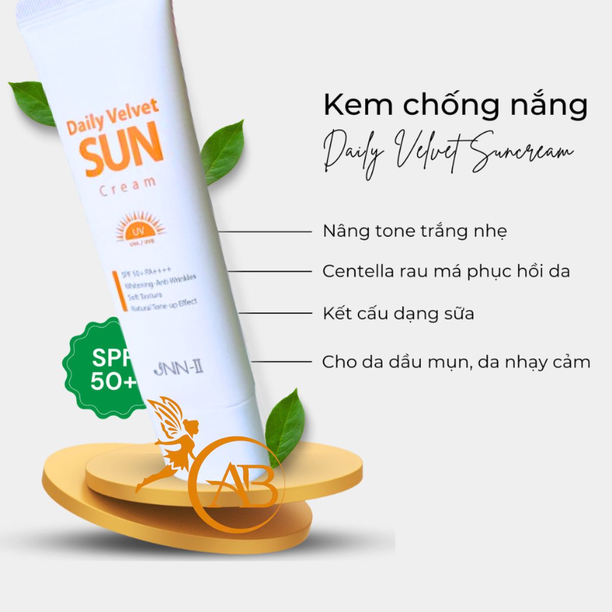 Kem Chống Nắng Centella JNN-II Daily Velvet Sun Cream 50ml - Nâng Tone - Kiềm Dầu - Chỉ Số SPF50+PA++++ - Bảo Vệ Da