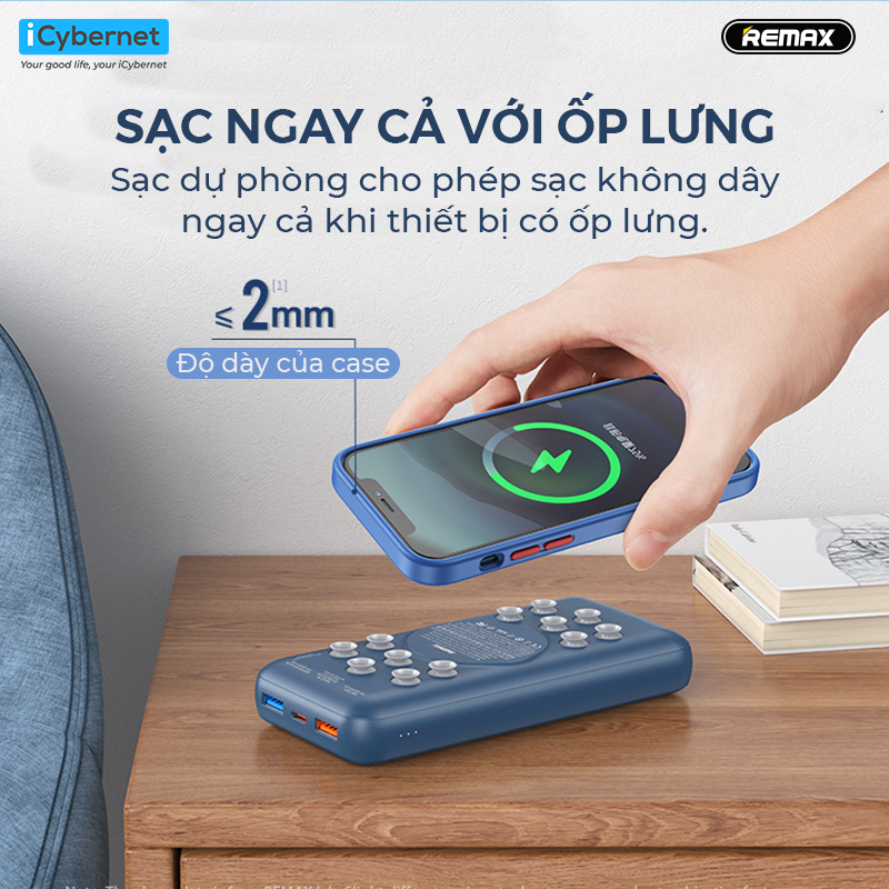 Sạc dự phòng 20000mAh sạc nhanh không dây 15W Remax RPP-207 sạc nhanh 22.5W QC3.0 - Hàng chính hãng