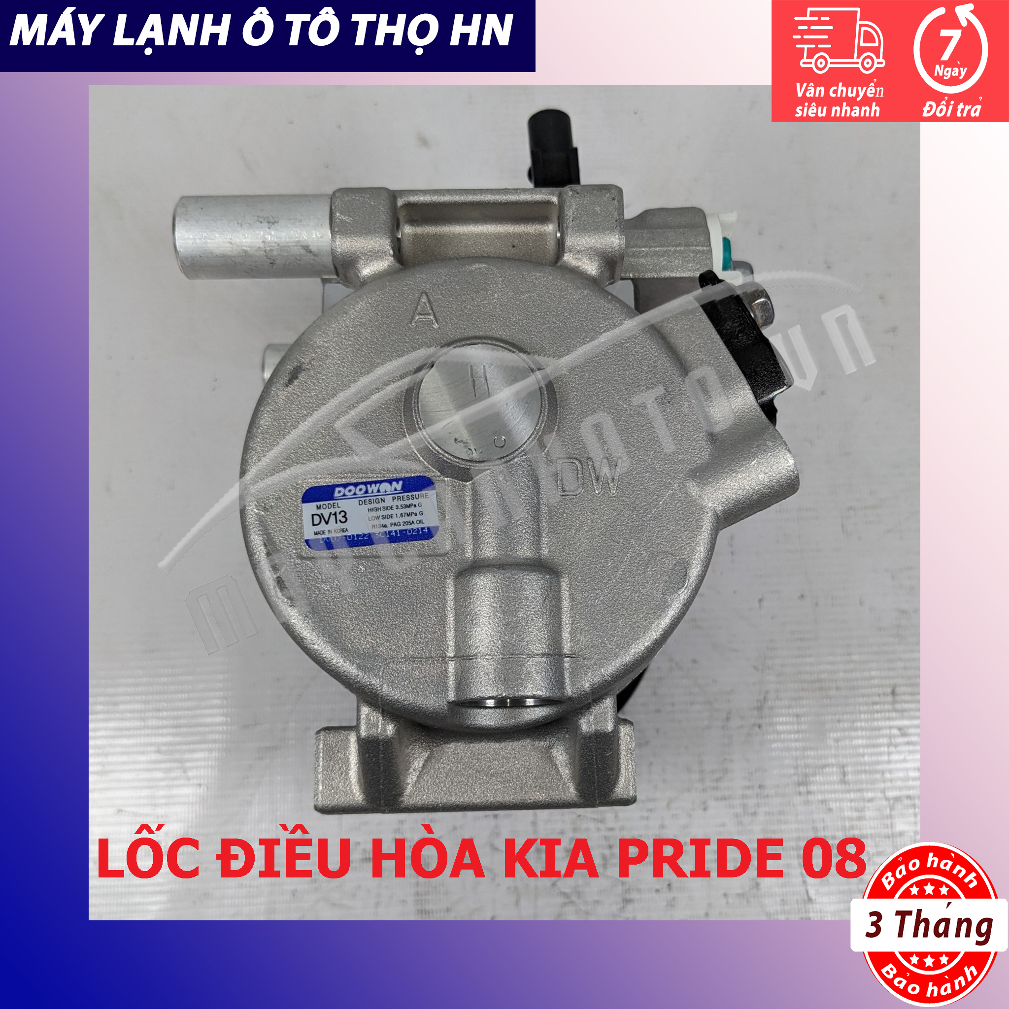 Lốc điều hòa (block,máy nén) Kia Pride New - Rio 2006 2007 2008 2009 2010 2011 hàng xịn Hàn Quốc 06 07 08 09 10 11