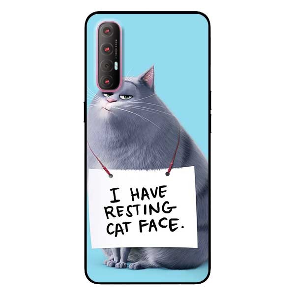 Ốp lưng dành cho Oppo Reno 3 Pro mẫu Mèo Đeo Bảng