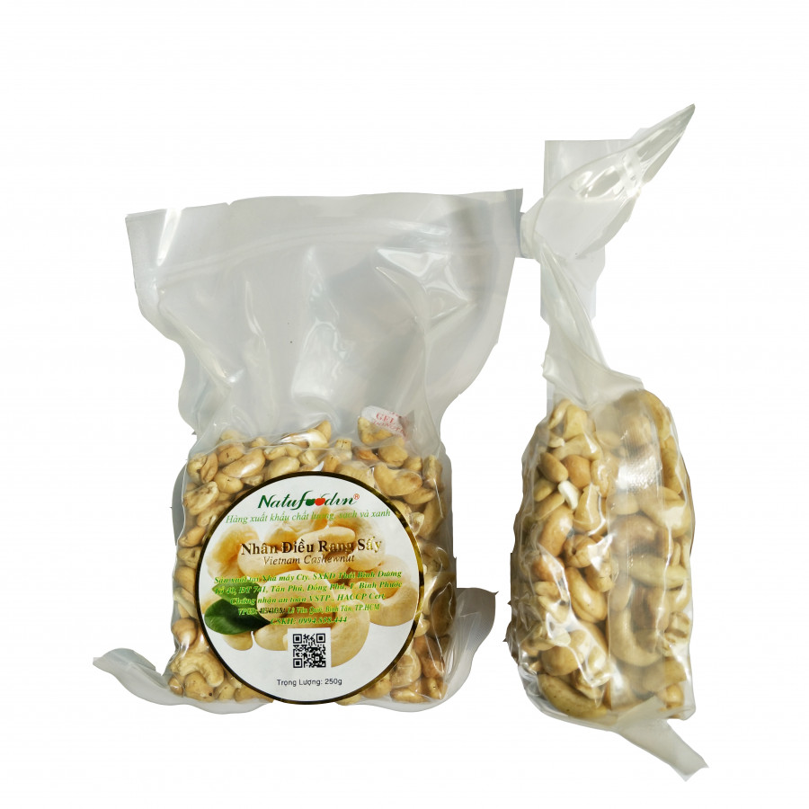 Combo 2 túi hạt điều rang sấy nguyên vị Natufoodvn | 250g hút chân không