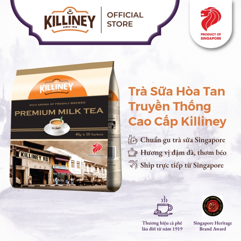 Túi 15 Gói Trà Sữa Hòa Tan Truyền Thống Cao Cấp Killiney Premium Milk Tea (15 gói x 40g)