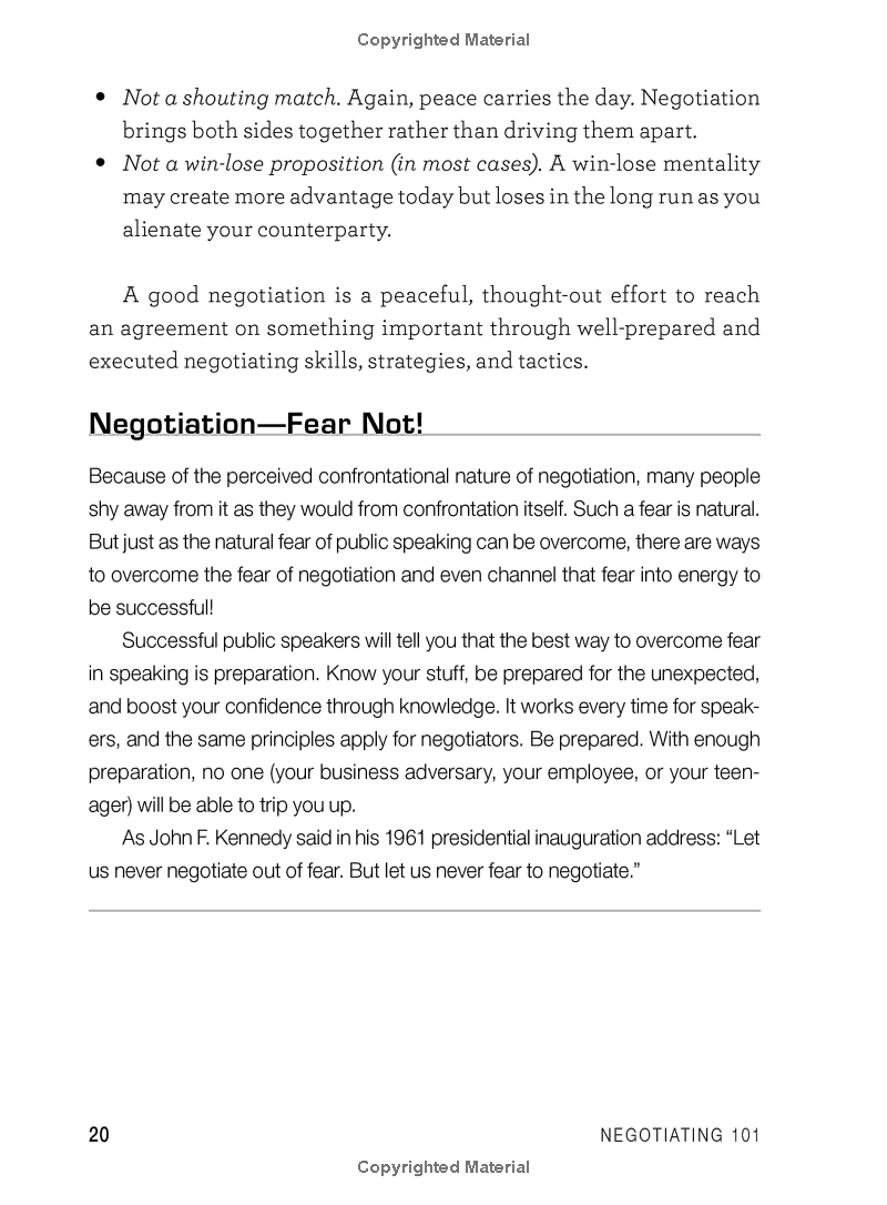 Negotiating 101 : From Planning Your Strategy To Finding A Common Ground, An Essential Guide To The Art Of Negotiating