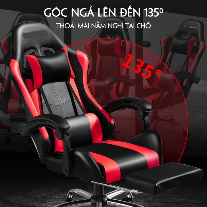 Ghế gaming bọc da cao cấp dành cho game thủ có gác chân mẫu mới