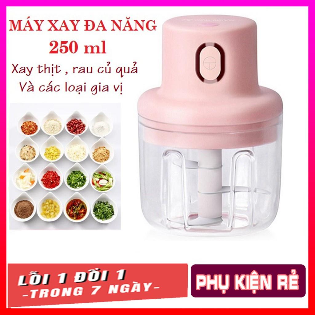 Máy Xay tỏi Ớt,hành,thịt-máy xay Mini Tự động sạc pin,đa năng Tiện Dụng, máy say tỏi dung tích 250ml