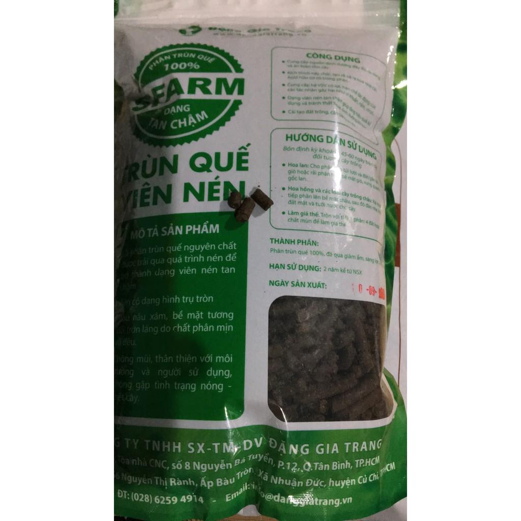 PHÂN TRÙN QUẾ SFARM VIÊN NÉN gói 1KG