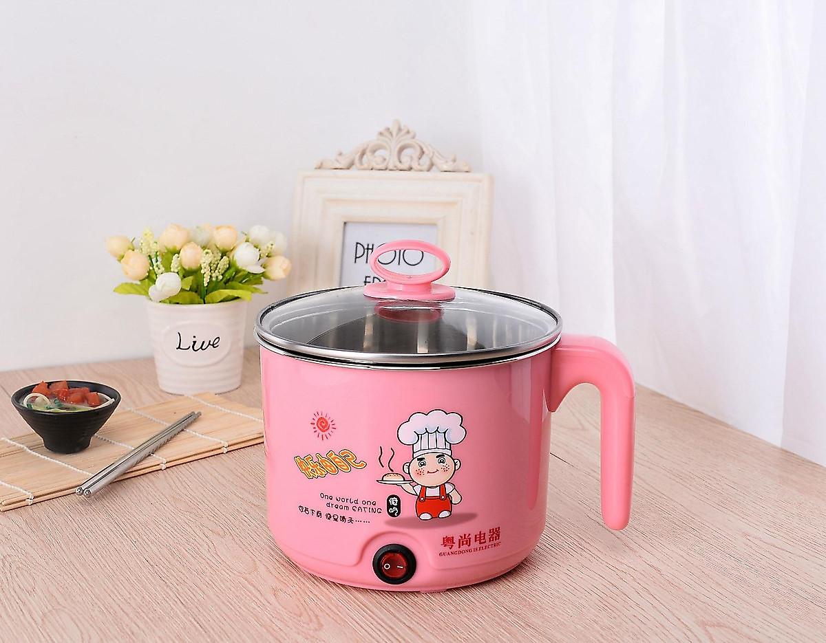 Ca Nấu Mì Mini, Nồi Lẩu Điện Đa Năng Có Tay Cầm, Size 18cm Kèm Xửng Hấp -Hàng Chính Hãng