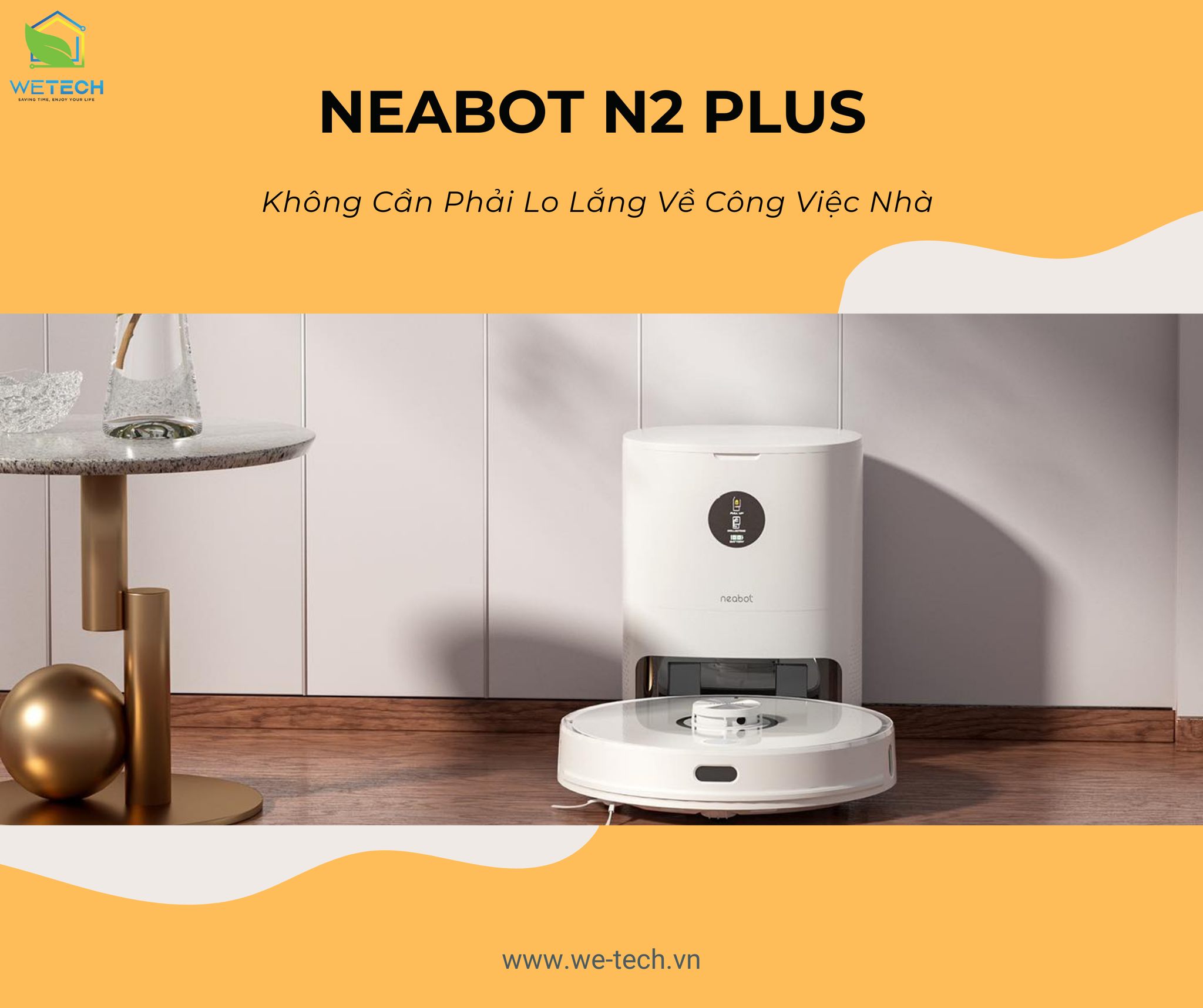 Robot tự đổ rác hút bụi lau nhà Neabot Nomo N2 - Hàng chính hãng 2022