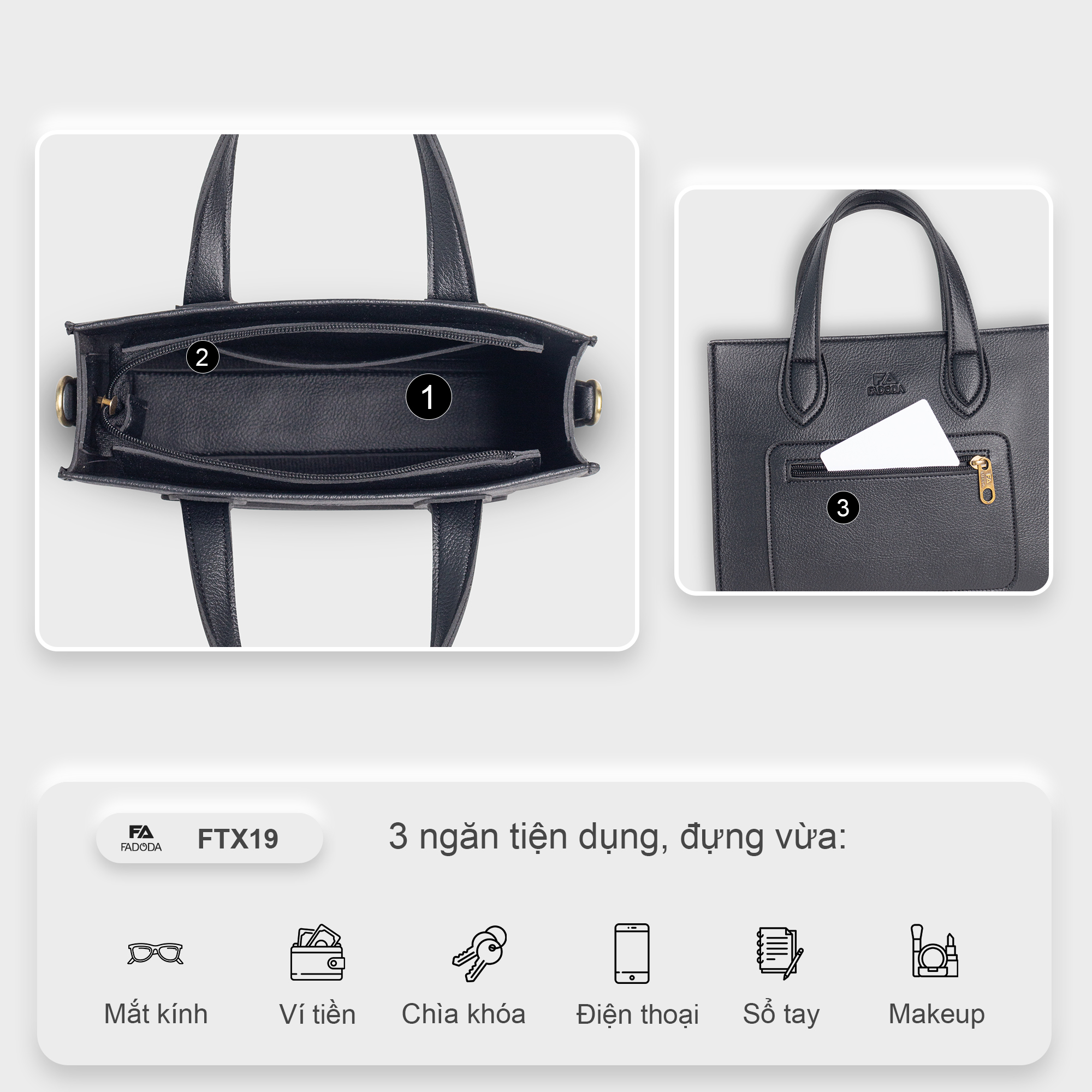 Túi xách da nữ mini Fadoda FTX19
