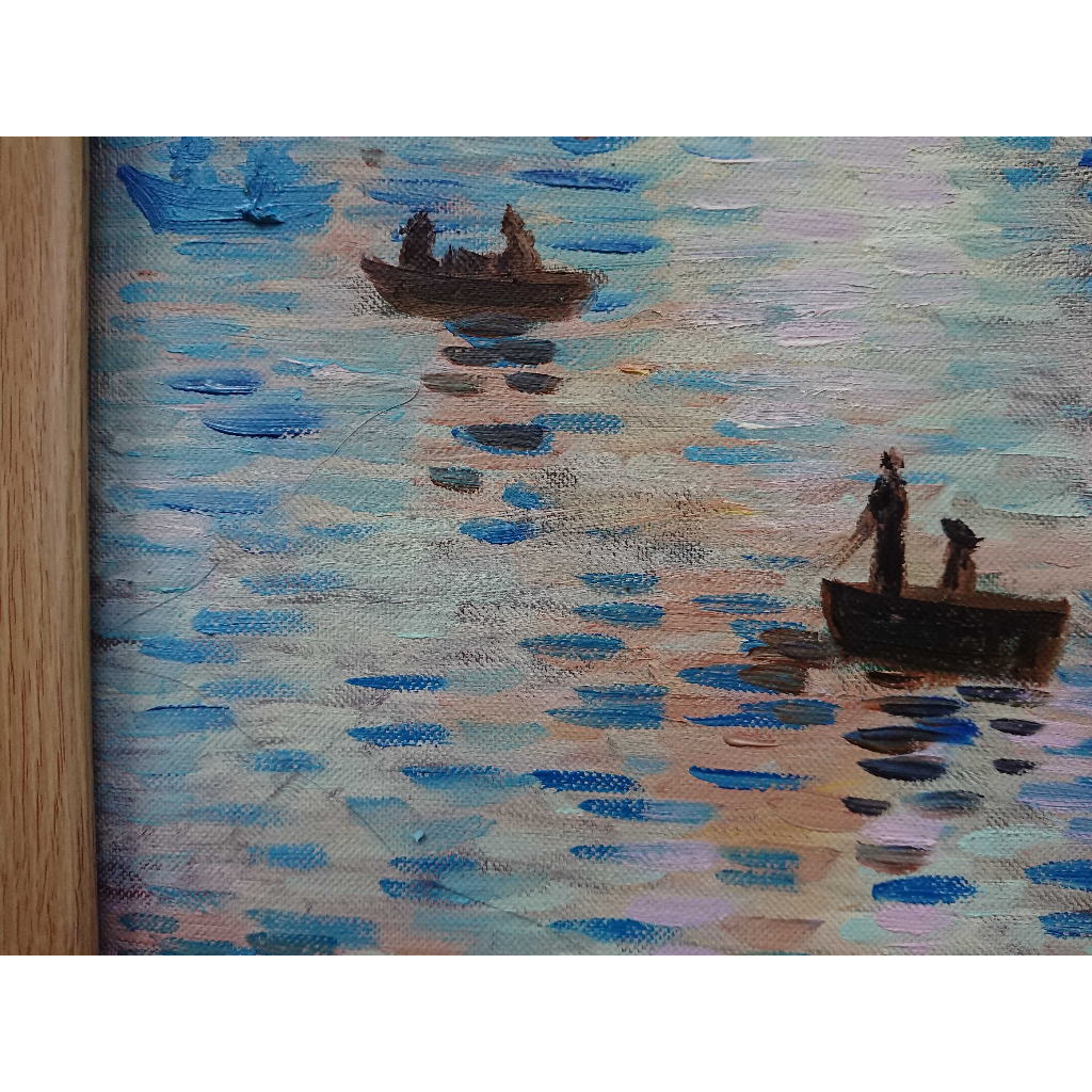 Tranh Sơn Dầu Vẽ Tay 30x40cm - Mặt Trời Mọc (Monet)