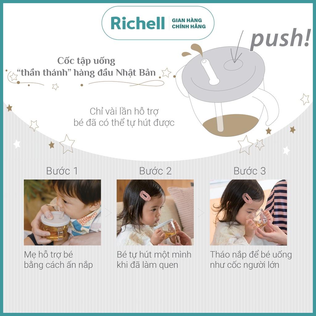 Bộ cốc tập uống 3 giai đoạn và bình ống hút AXSTARS Richell Nhật Bản chống sặc cho bé từ 6 tháng | Baby