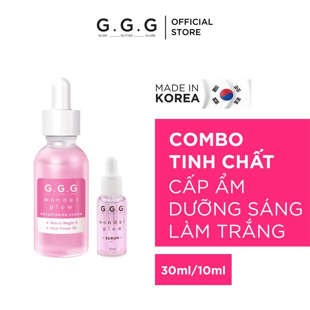 Combo Serum Cấp Ẩm, Dưỡng Sáng, Căng Bóng Da, HA và Niacinamide GGG Wonder Glow Brightening Serum 30ml & 10ml