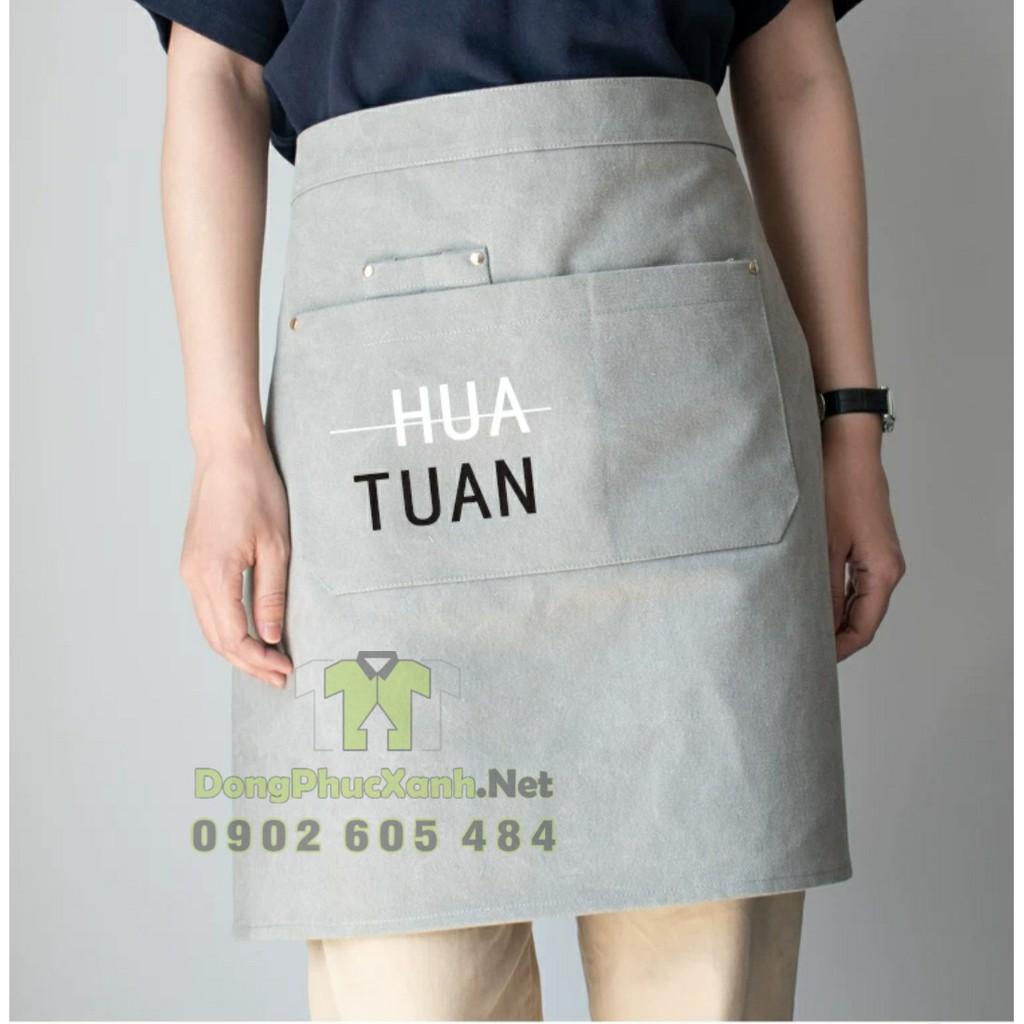 Tạp Dề Yếm Màu Xám Ghi