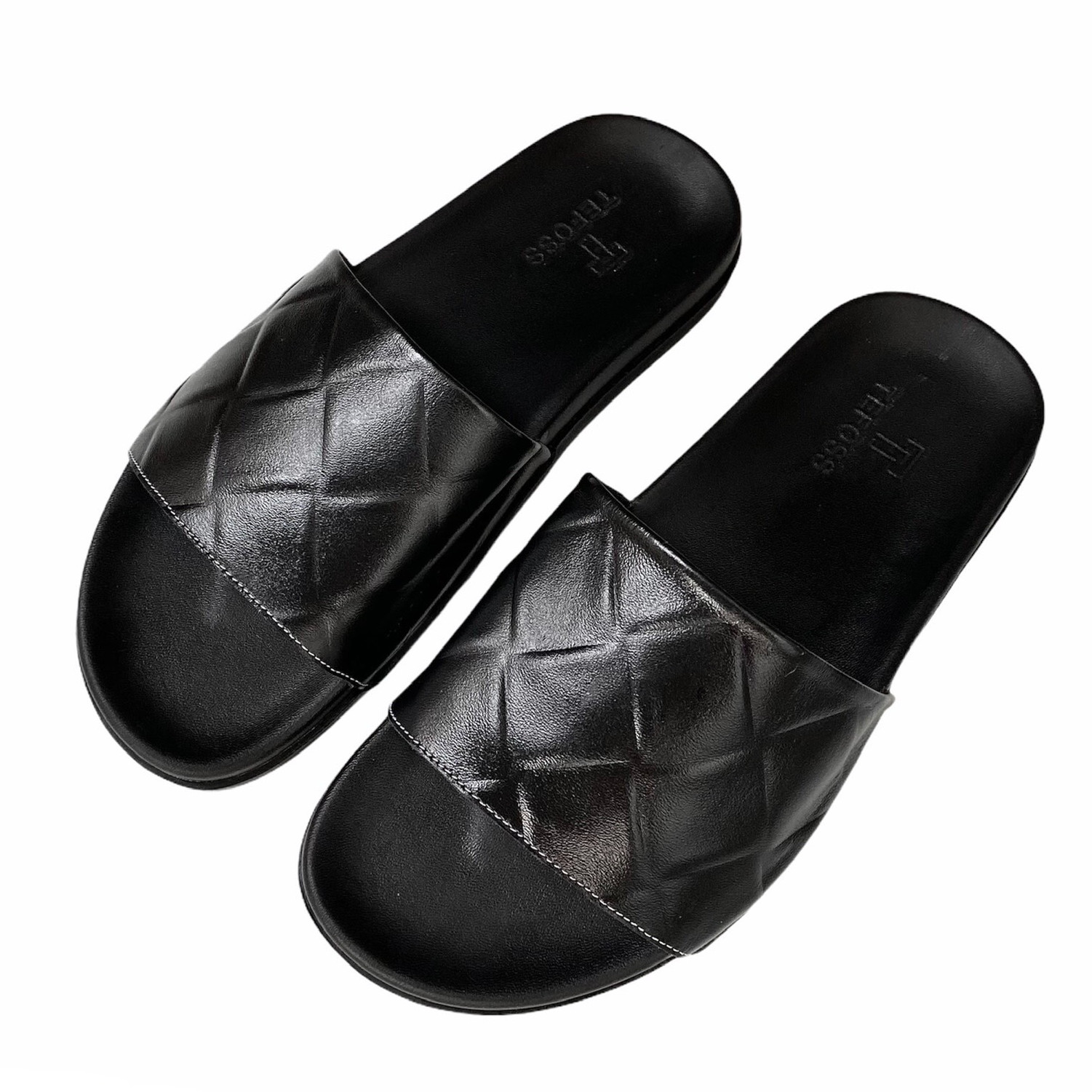 Dép nam da bò thật TEFOSS DT01 quai ngang trẻ trung, năng động size 38-44