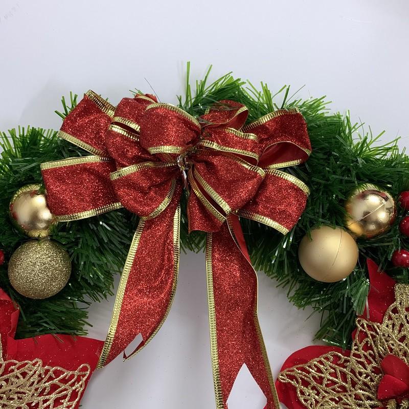 D40 Vòng hoa Giáng Sinh - vòng hoa Noel - Vòng nguyệt quế trang trí Noel cỡ 40cm khung sắt gắn hoa cao cấp cỡ đại