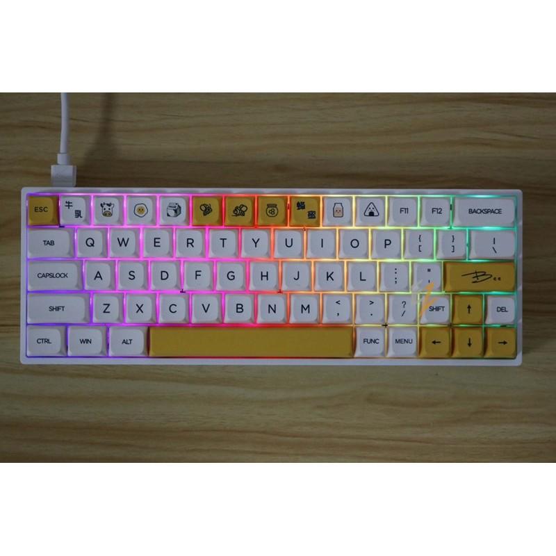 Set Keycap Thick Pbt XDA Honey &amp; Milk Bee cho bàn phím cơ