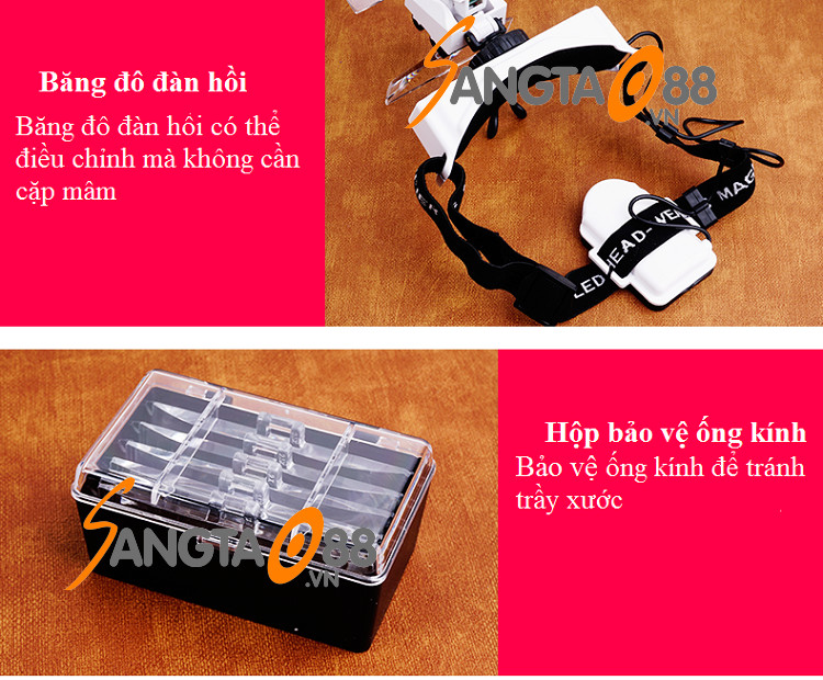 Kính lúp chuyên dụng đeo trán sửa chữa đồ điện tử, đọc sách đa năng cao cấp version6 9892E1